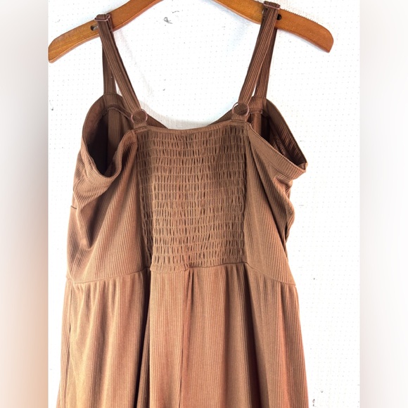 No Boundaries XXL Ribbed Gingerbread Brown Stretch Jumpsuit - Picture 5 of 9